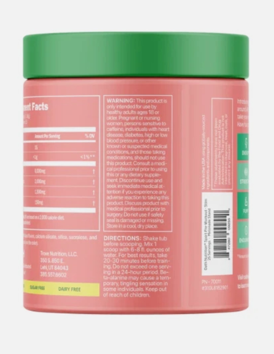 Oath Nutrition Pre-Workout Sport Melonade Stand 25 servings Best by:09/28/2026