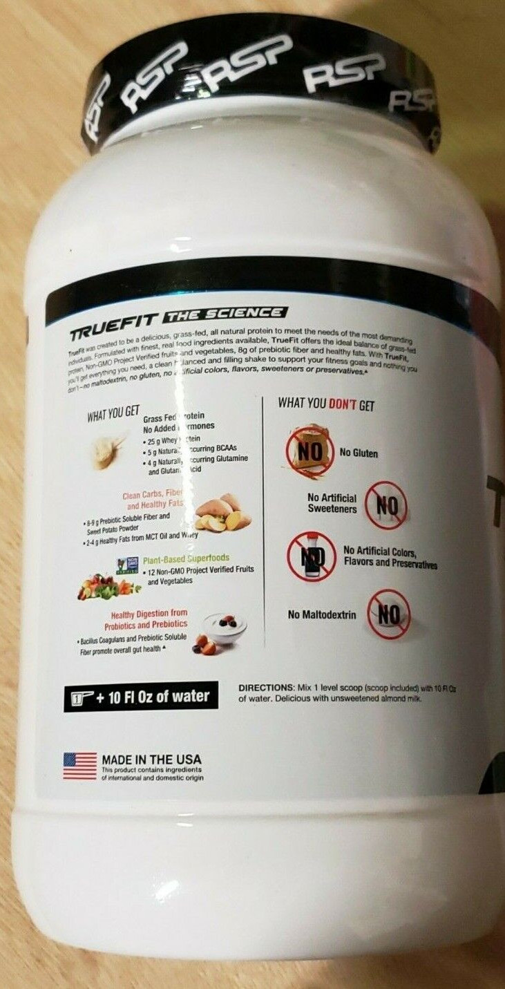 RSP – TrueFit Grass Fed Protein Shake – Natural Protein Mix – 1.94 lbs – 5/2025