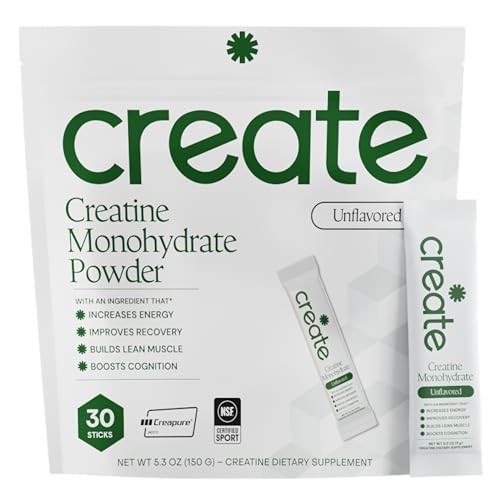 Creatine Monohydrate Powder 30 Packs Unflavored Vegan Sugar Free