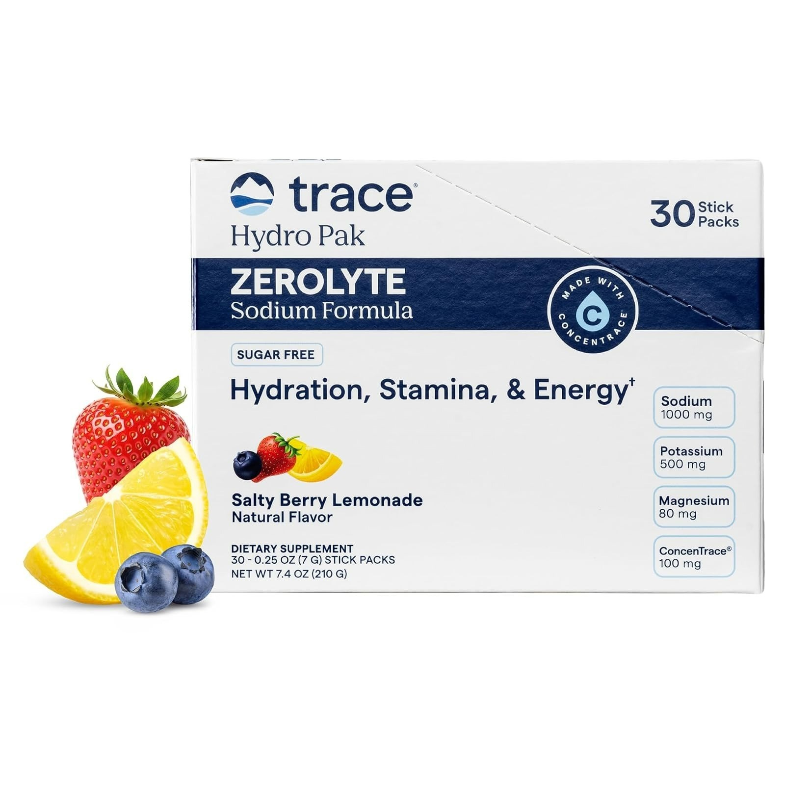 ZeroLyte Electrolyte Drink Mix – Salty Watermelon, 30 Packets