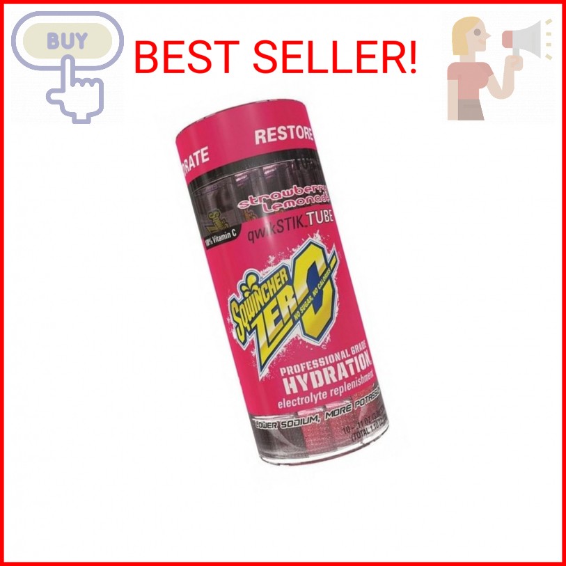 Sugar Free Sports Drink Mix Powder 0.11 oz, Strawberry-Lemonade, Pk10