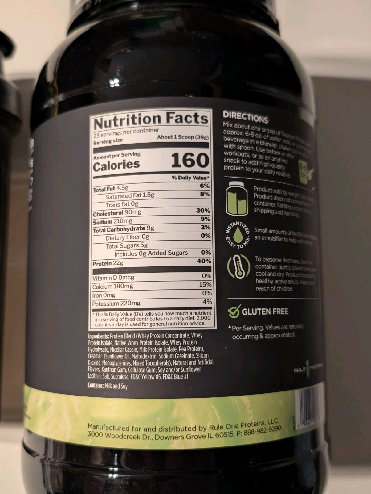 Brand New RULE 1 Source 7 Protein Bundle W/ Shaker & Wristband Gelato Series