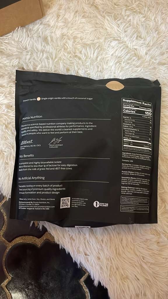 Promix Grass-Fed Whey Isolate Protein Powder French Vanilla 2.5lb – 30g Protein