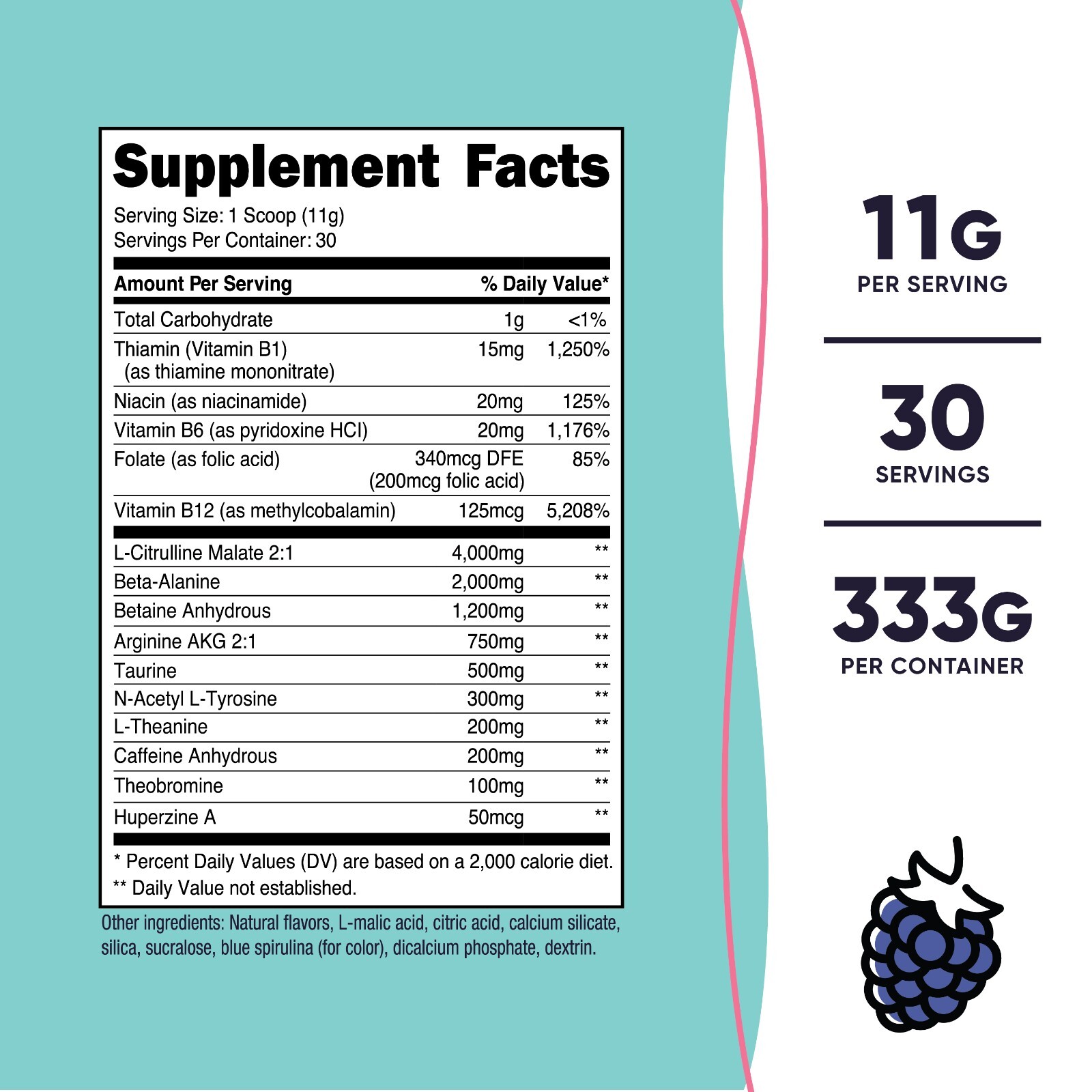 Nutricost Pre-Workout Powder for Women, Blue Raspberry, 30 Servings