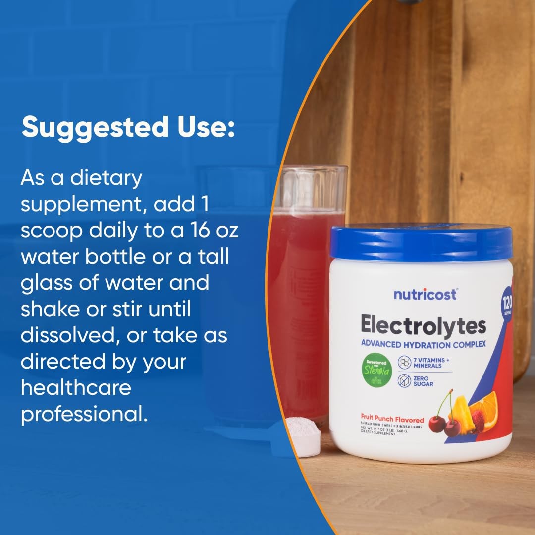 Nutricost Electrolyte Complex Powder (120 Servings, 1.04 Pound (Pack of 1)