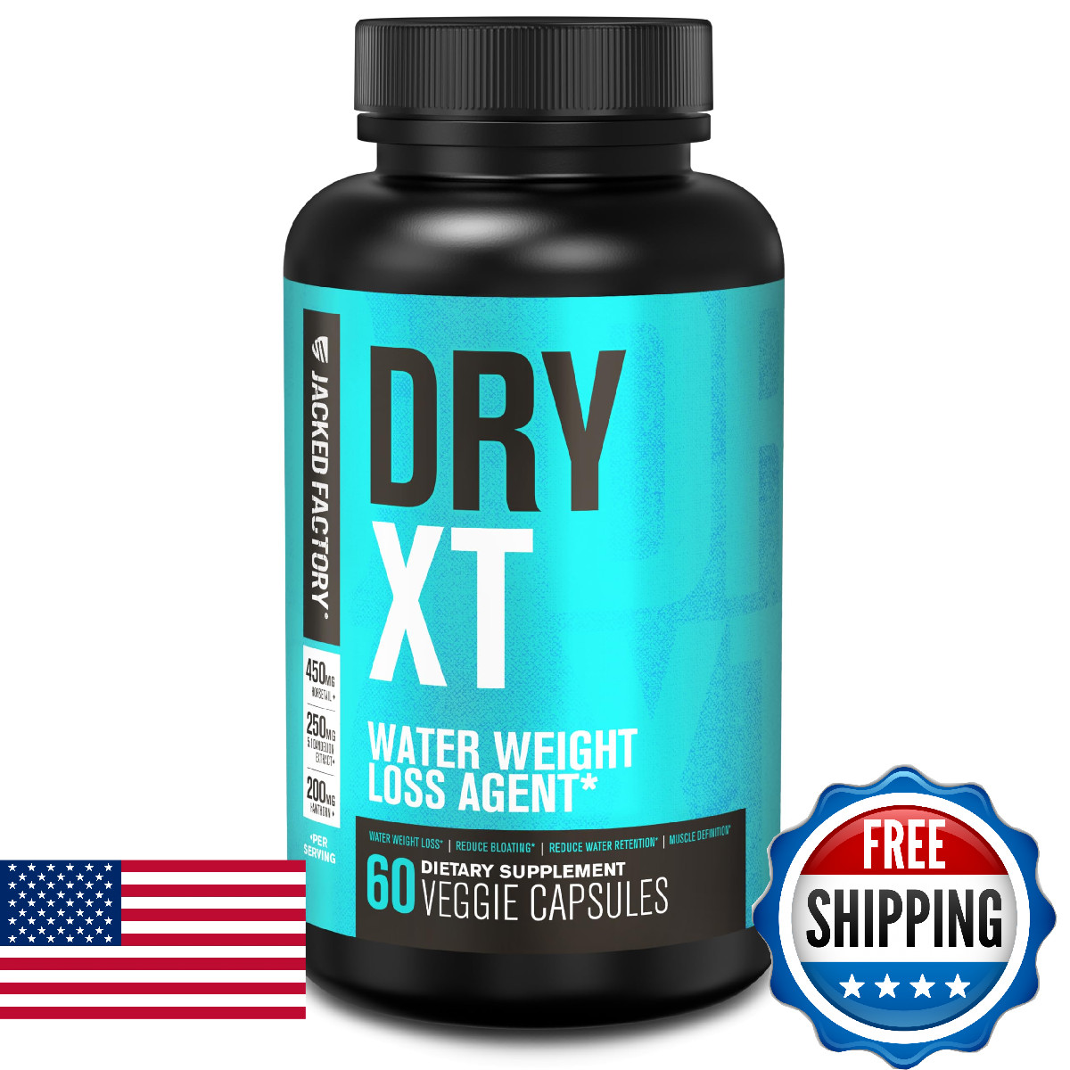 Jacked Factory Dry-Xt Diuretic – Root Extract Potassium 7 More