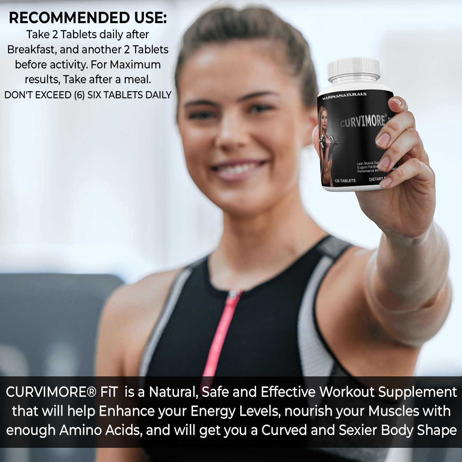 CURVIMORE® FiT Women Gym Supplement. Get Voluptuous, Muscled & Curvy Body Gains