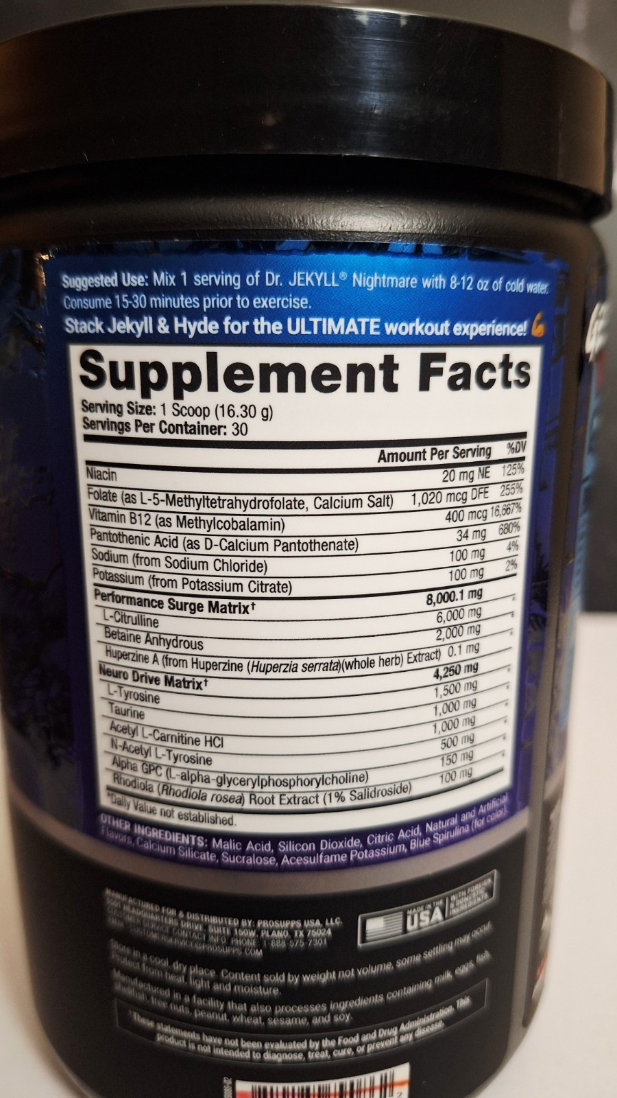 ProSupps Jekyll Nightmare Stim-Free Preworkout, Nootropics, 30 Serv, 07/2027✨️