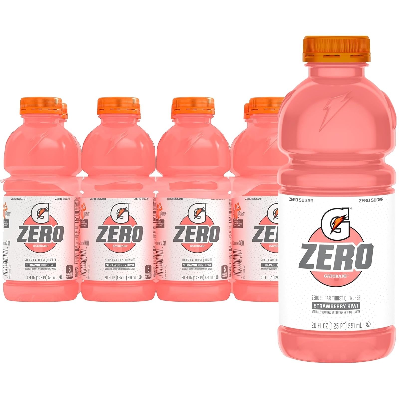 Gatorade Zero Sugar Thirst Quencher Sports Drink, Lemon-Lime, 20 oz (Pack of 8)