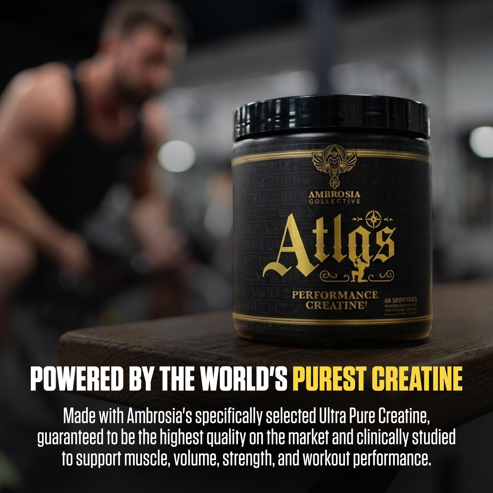 Ambrosia Atlas Performance Creatine Creapure® + Acetic 0.39 Ounce (Pack of 1)
