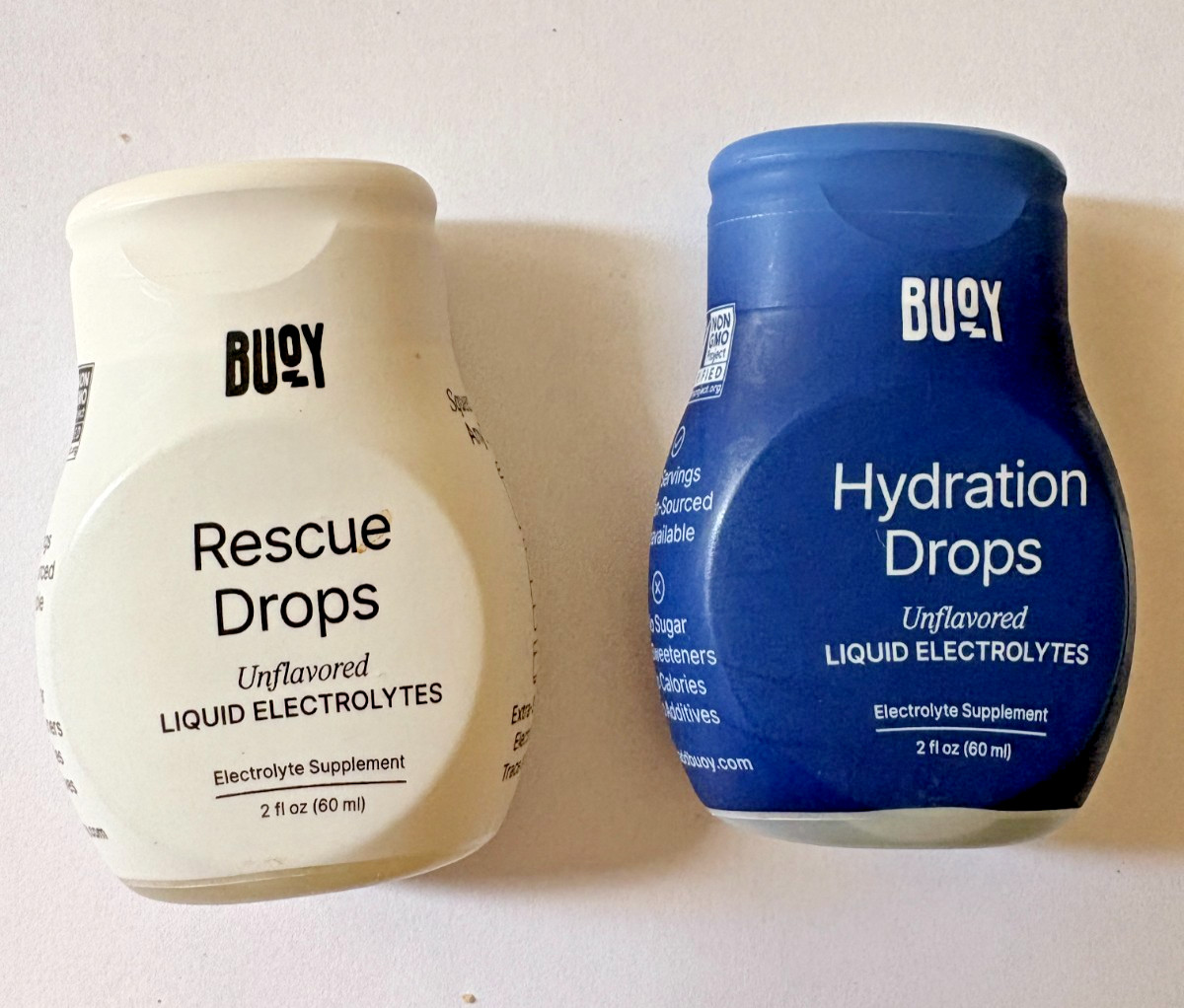 Buoy Hydration Drops + Trace Minerals Unflavored 2 fl oz 2 Variety New