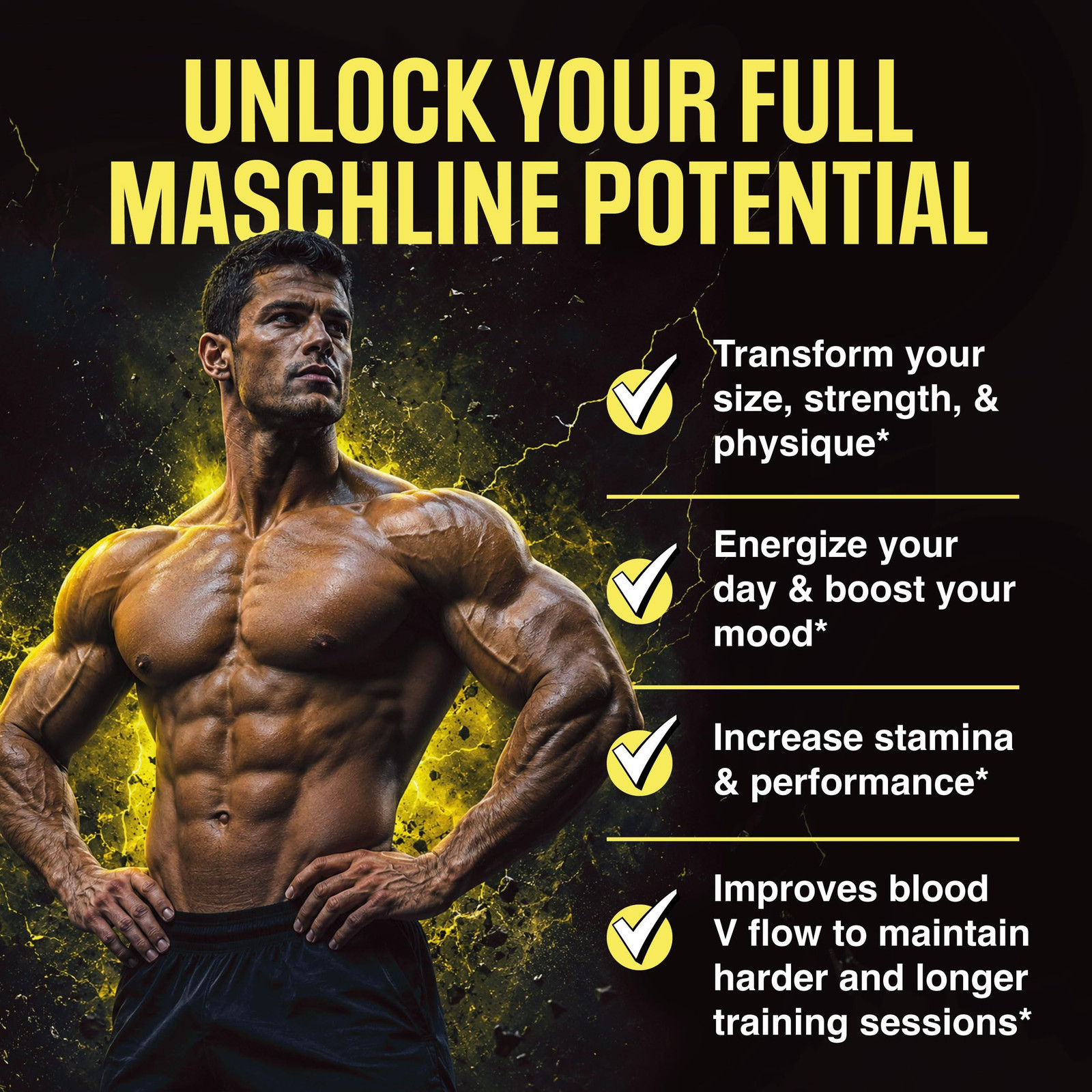 Alpha Testosterone Booster for Men – Increase Size 60 Count (Pack of 1)