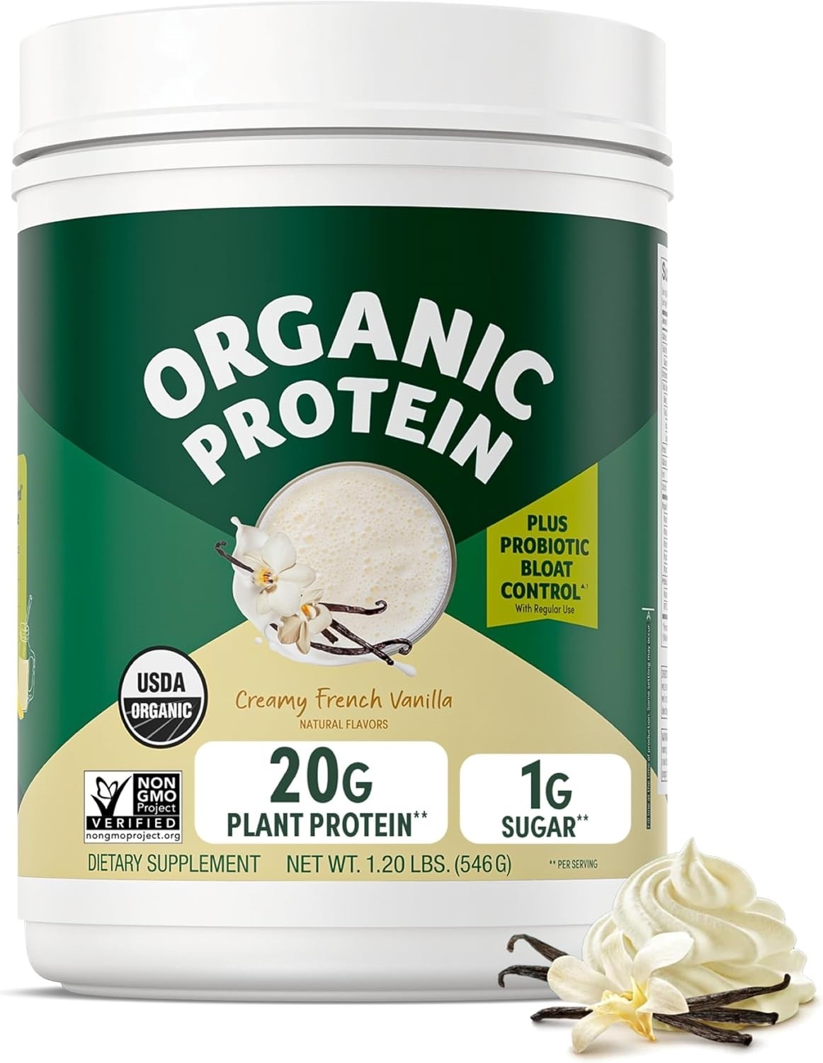 1.2Lb Proteína Vegetal Orgánica En Polvo Para Hombres Mujeres Músculo – Vanilla