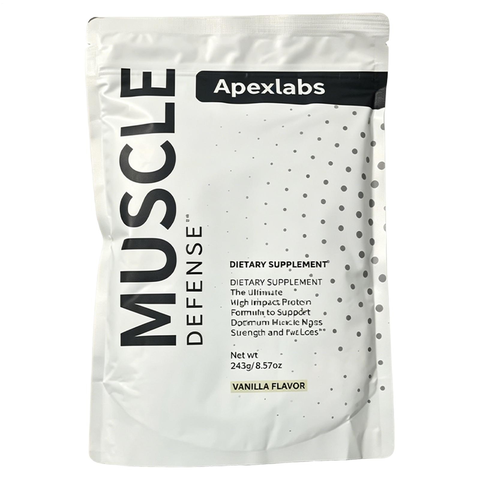 Apex Labs Muscle Defense Dietary Supplement, Vanilla – 8.57 oz – New