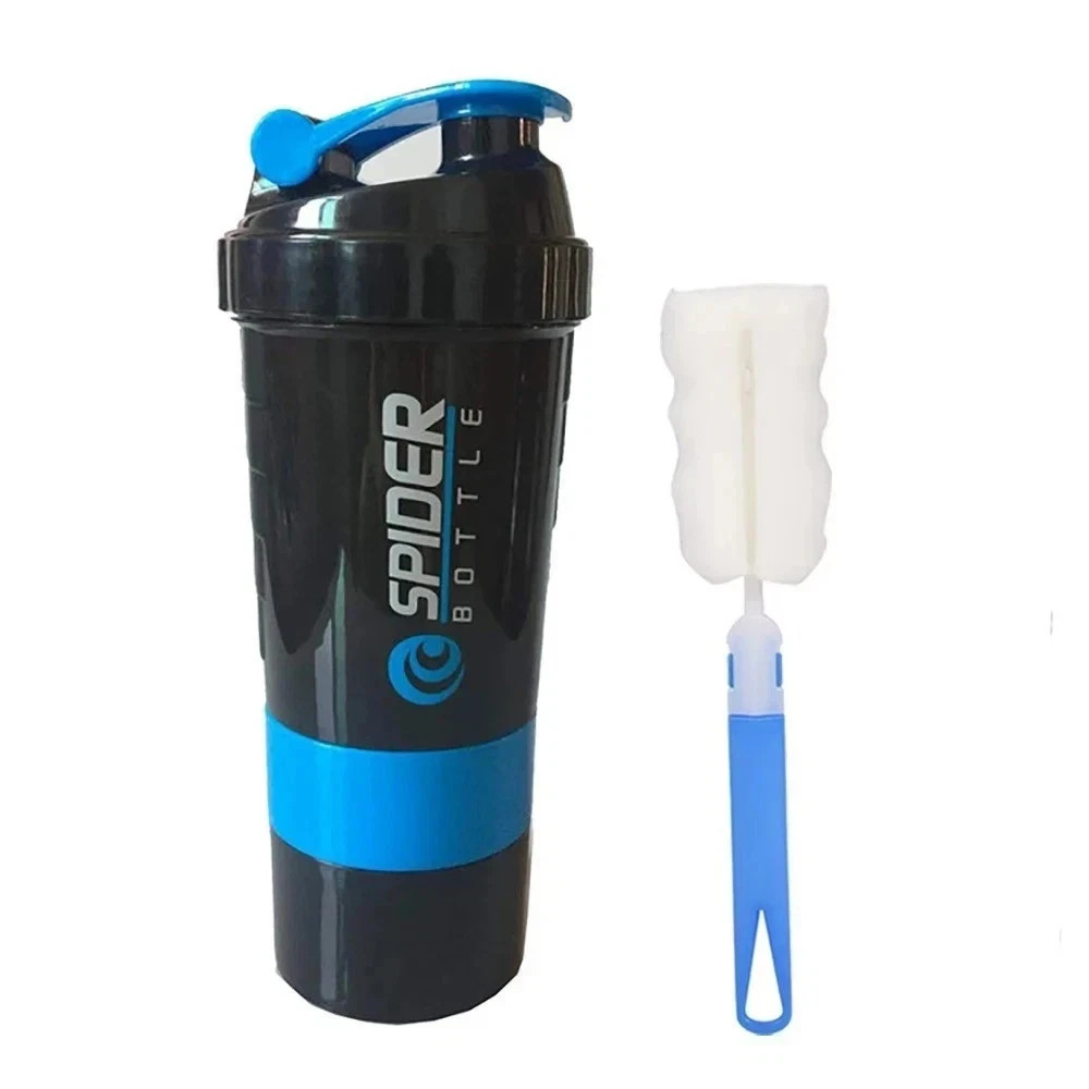 3 Layers Shaker Protein Bottle Powder Shake Cup Water Bottle Plastic Mixing Cup*