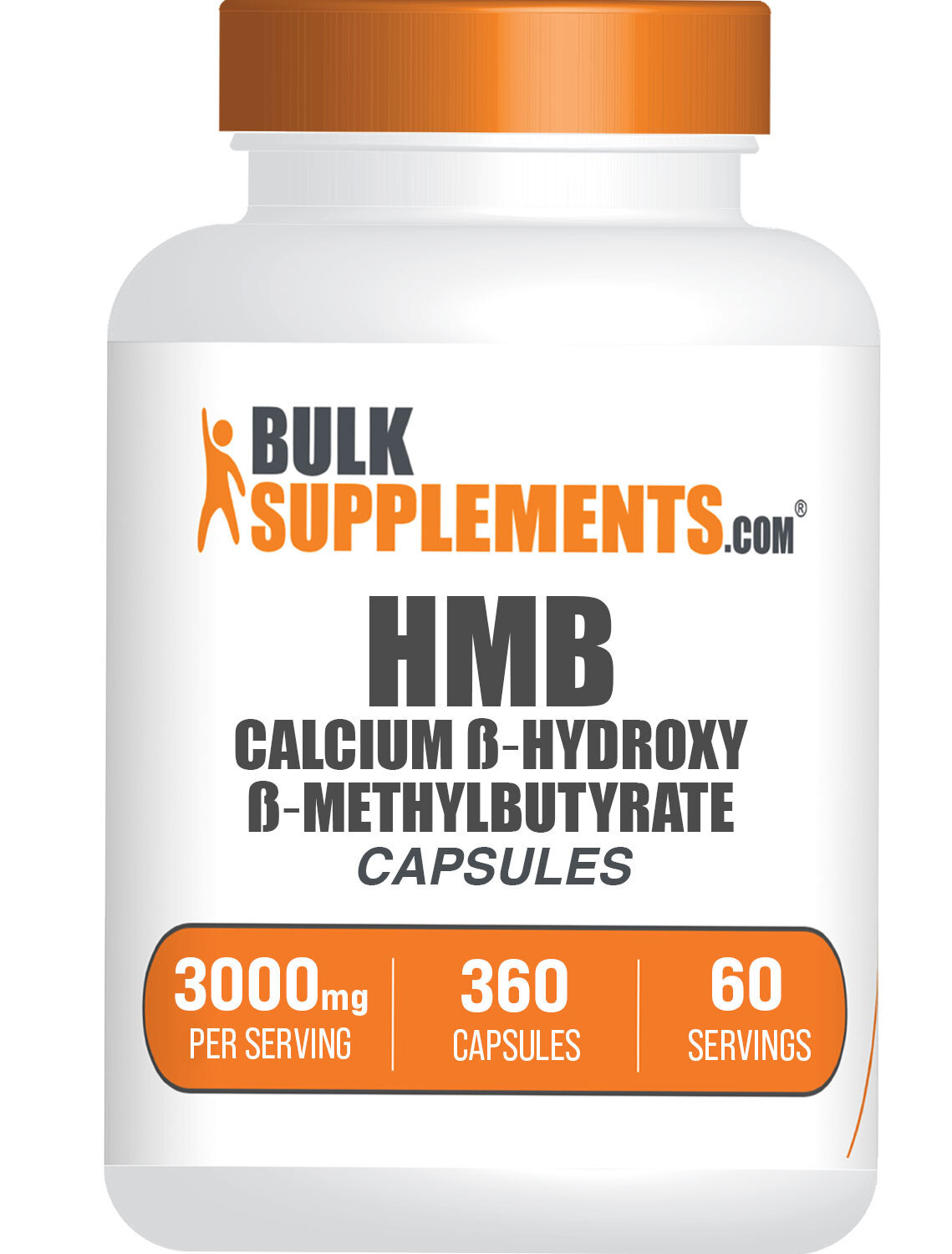 BulkSupplements HMB (β-Hydroxy β-Methylbutyrate) Capsules – 3000mg Per Serving