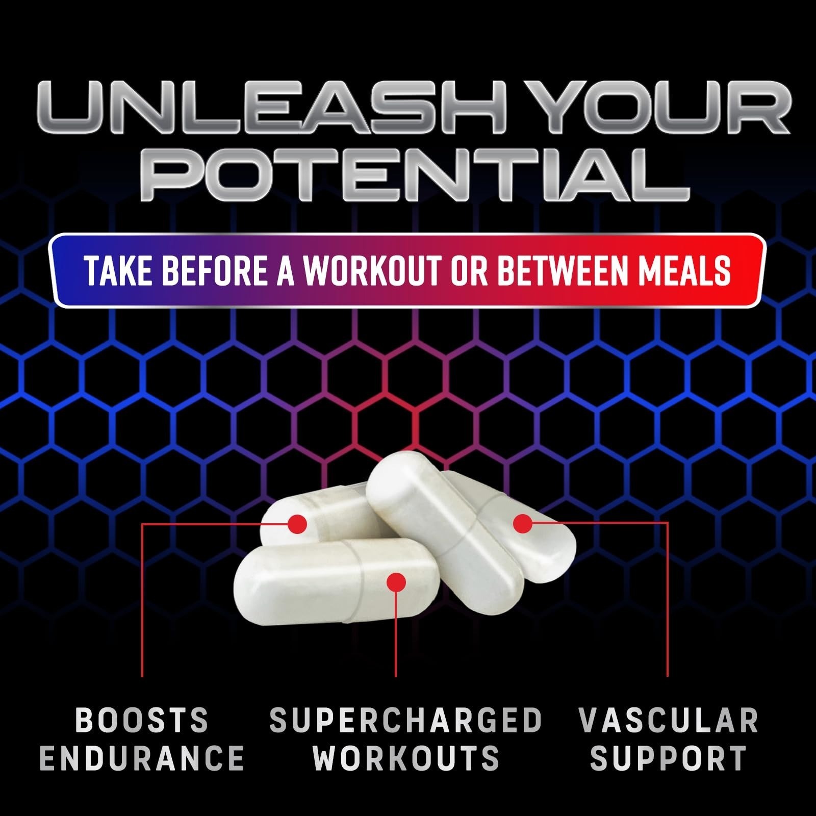 Nitric Oxide Booster Extra Strength – L-Arginine & Citrulline – 60 Capsules