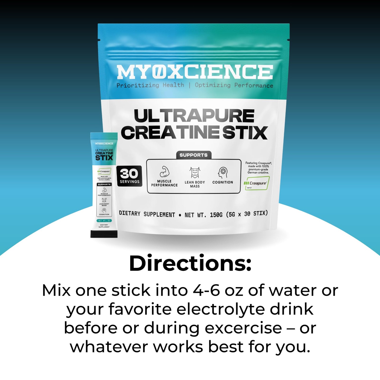 Creapure® Creatine Stix | 5 Grams of German Creatine Monohydrate Per Stick Pa…