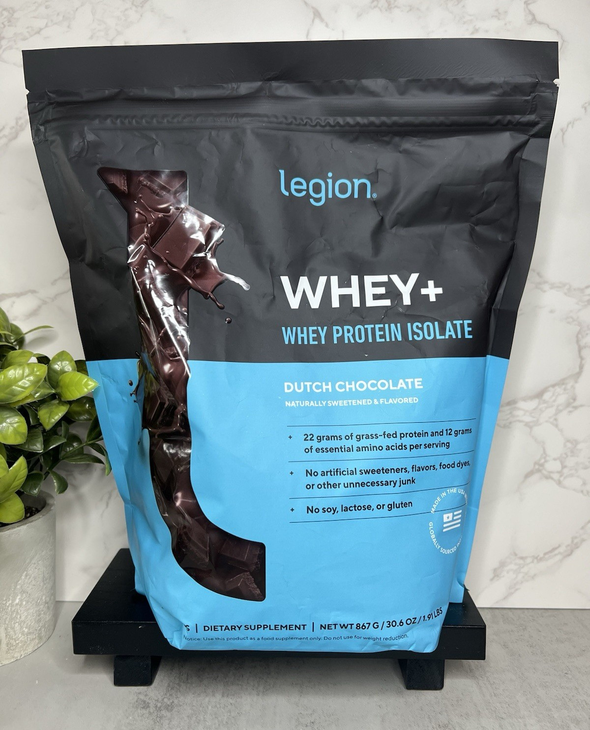 Legion WHEY+ Whey Protein Isolate Powder Dutch Chocolate 30 Serv Exp 04/28