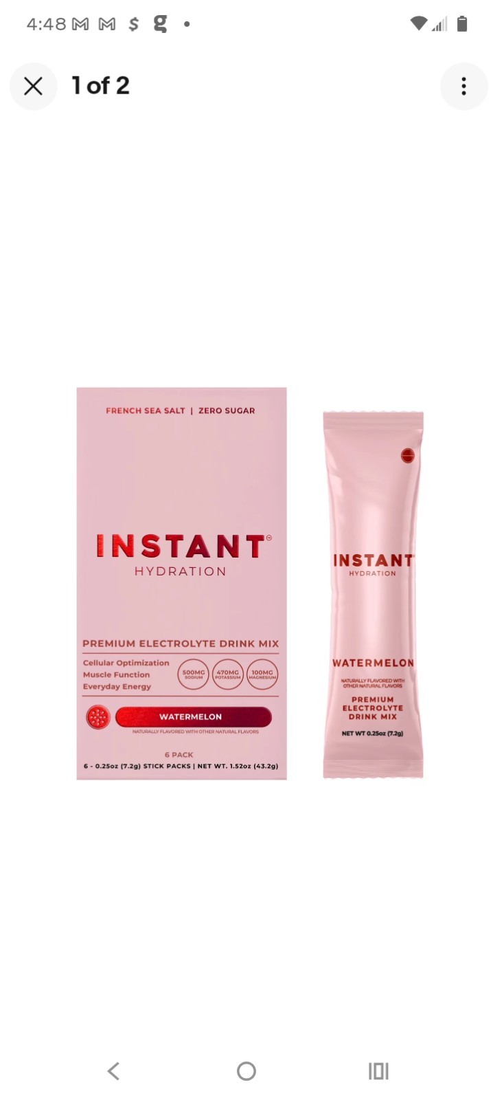 Instant Hydration Electrolyte Drink Mix Watermelon 3box 18Stick Packs Sugar-Free