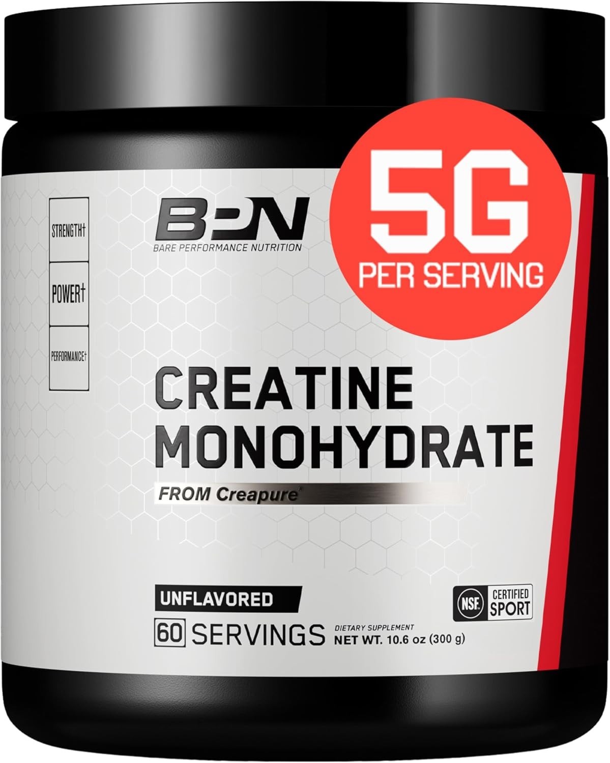 Pure Creatine Monohydrate Powder Creapure 5g Serving Muscle Growth 60 Servings