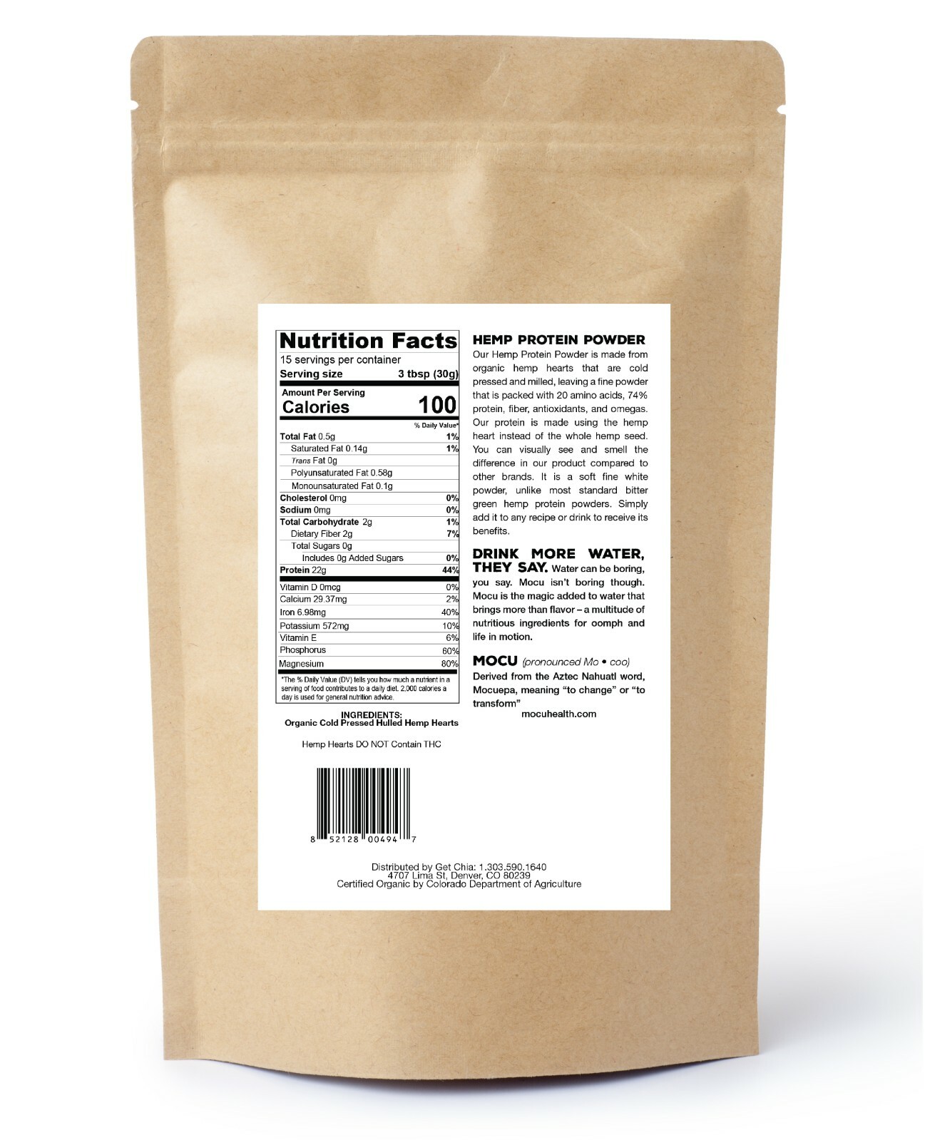 CERTIFIED ORGANIC HEMP PROTEIN POWDER – 74% PROTEIN