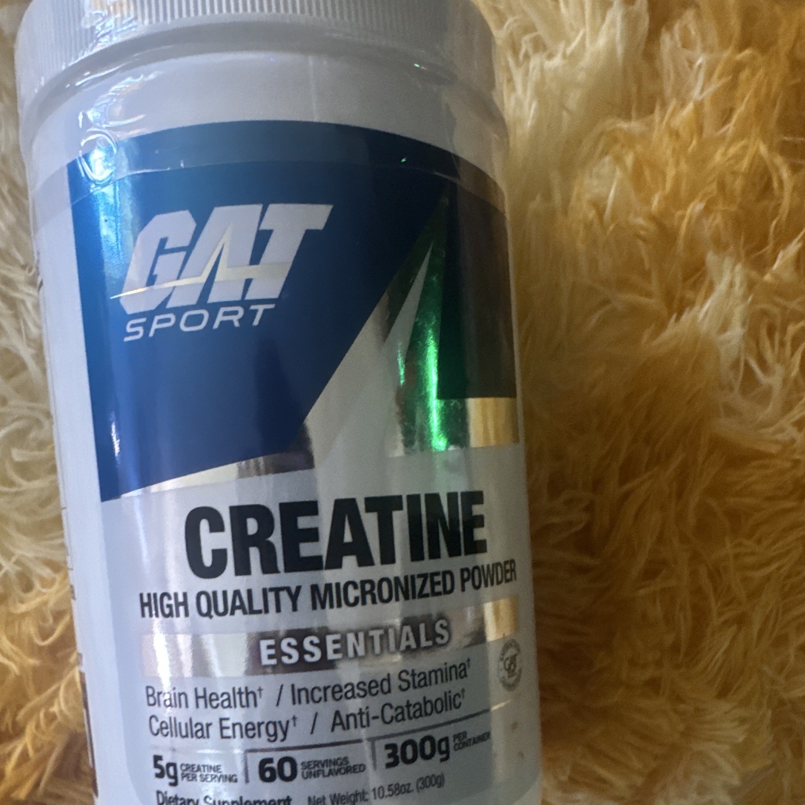 GAT Sport Creatine Monohydrate Powder Micronized Unflavored 300g 60 Sv 5g