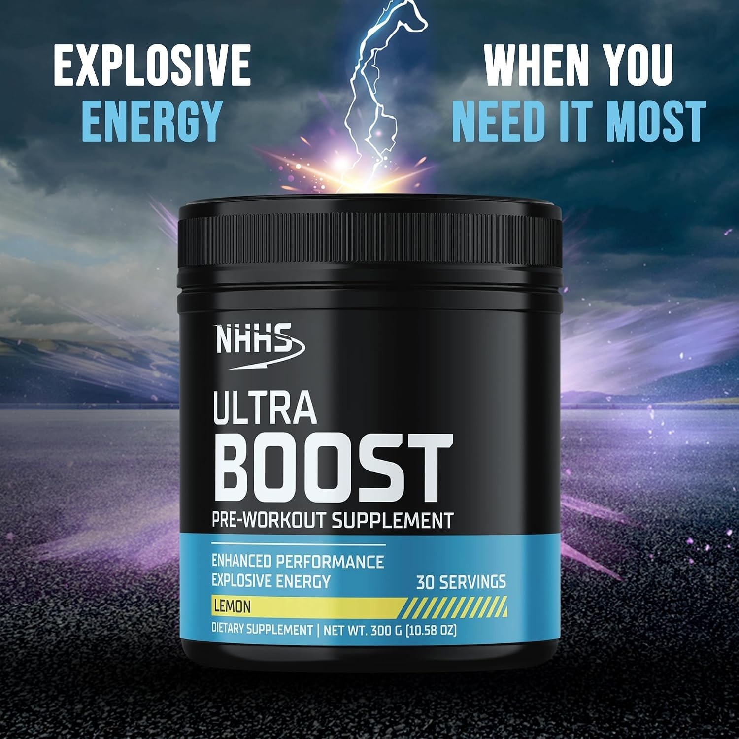 300g Ultra Boost Pre-Workout Powder, Formula for Explosive Energy & Focus