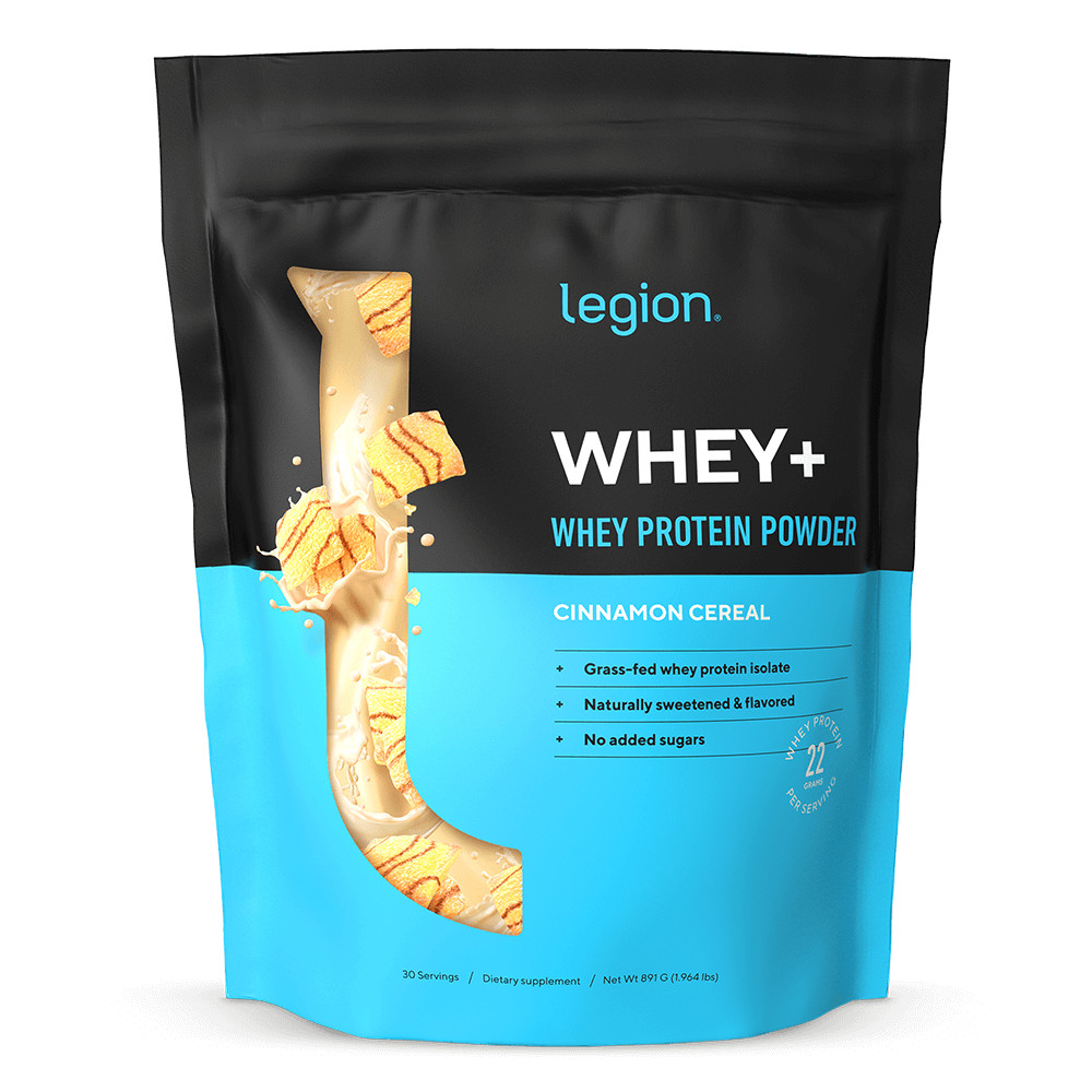 Legion Whey+ Whey Isolate Protein Powder, Cinnamon Cereal, 30 Servings