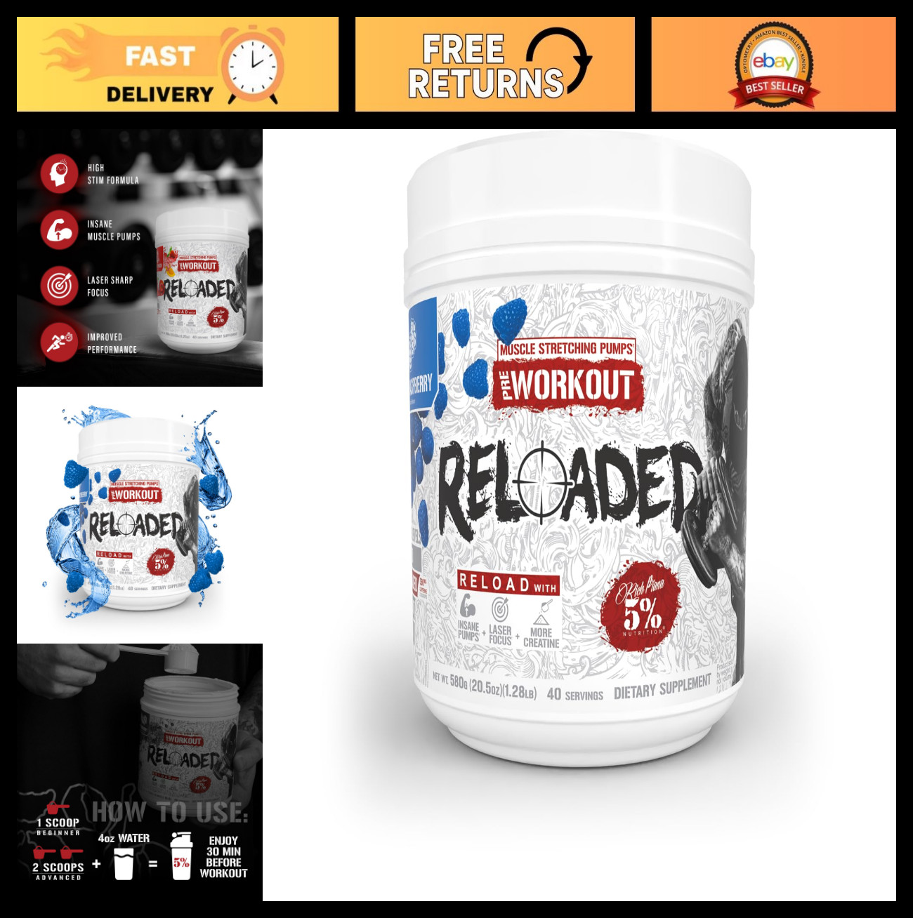 High-Stim Pre-Workout Powder | Ultra Energy, Focus, Pumps & Endurance | Citrulli