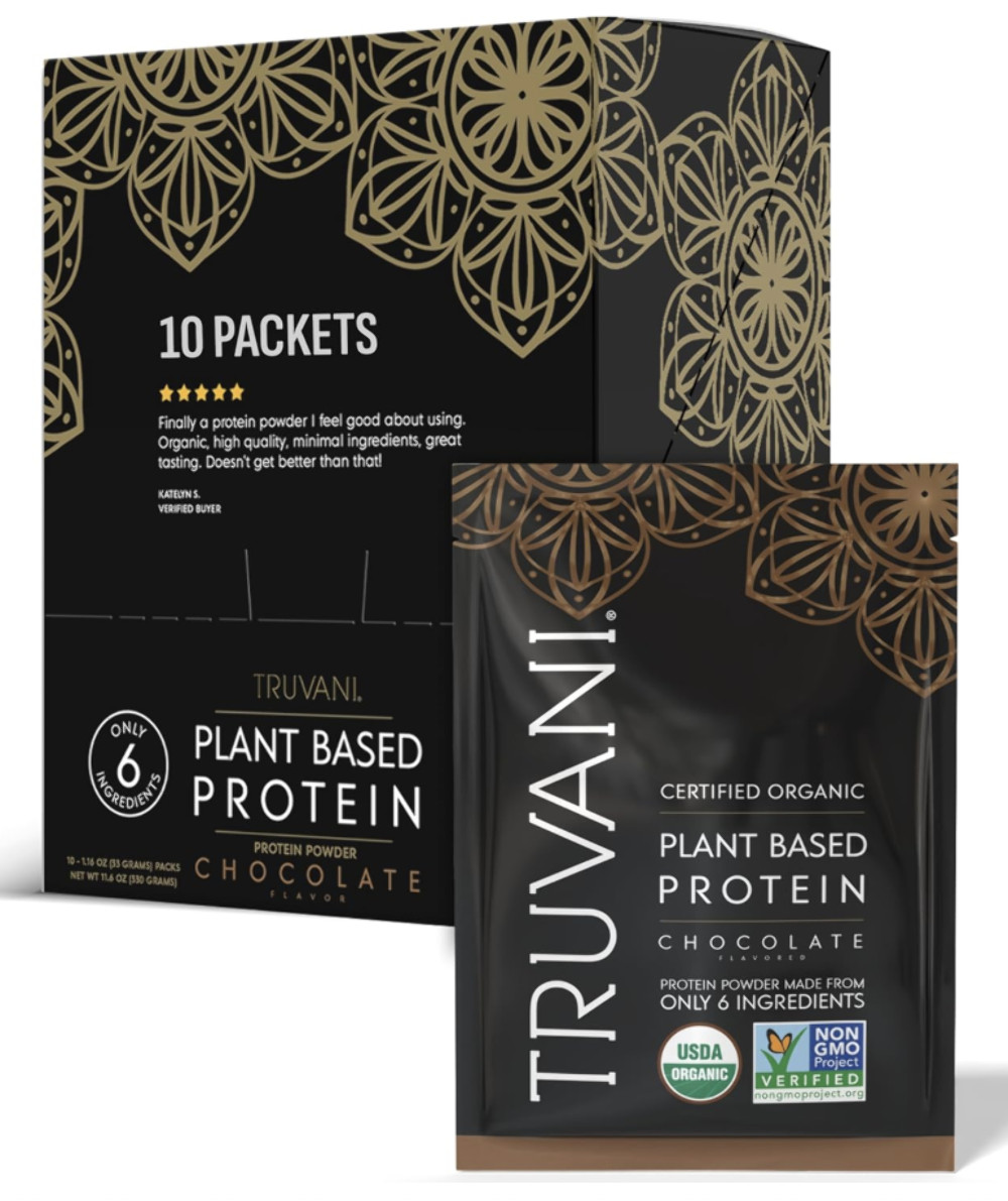 Truvani Vegan Pea Protein Powder | Chocolate | 20g Organic Plant Based Protein |