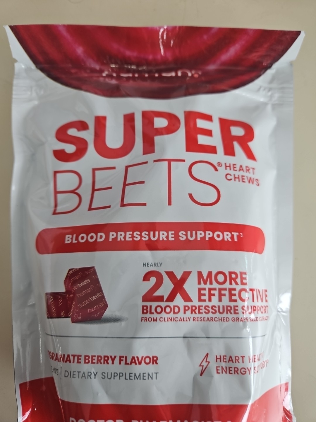 3x HumanN SuperBeets pomegranate berry Soft Chews – Total 180 Heart Health