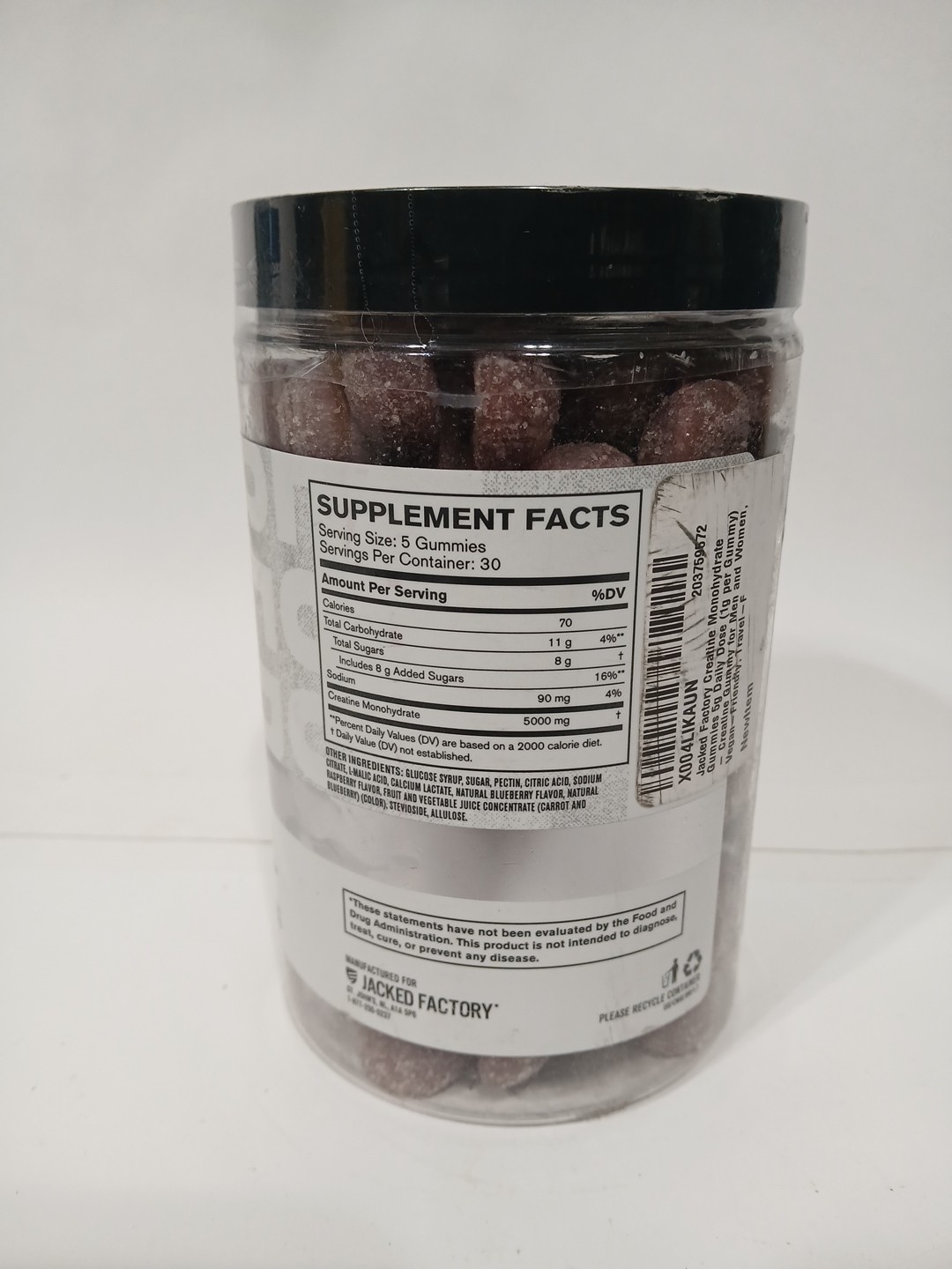 Jack Factory Creatine Gummies – Blue Raspberry 150ct Gummies Exp03/2027