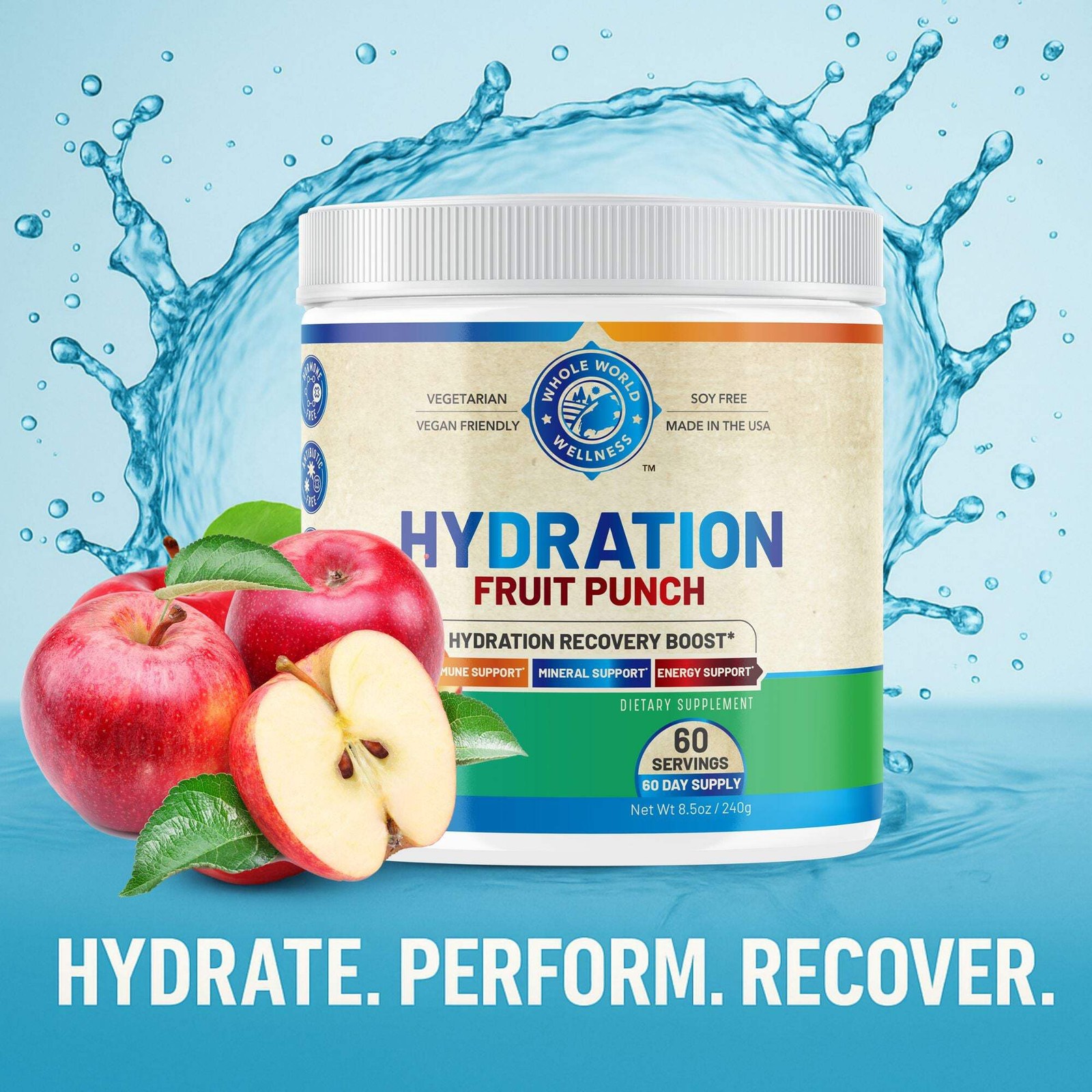 Hydration Electrolyte Powder Supplement. USA Made.