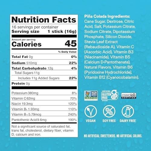 Hydration Multiplier Pina Colada – Electrolyte Powder Drink Mix, 16 Servings