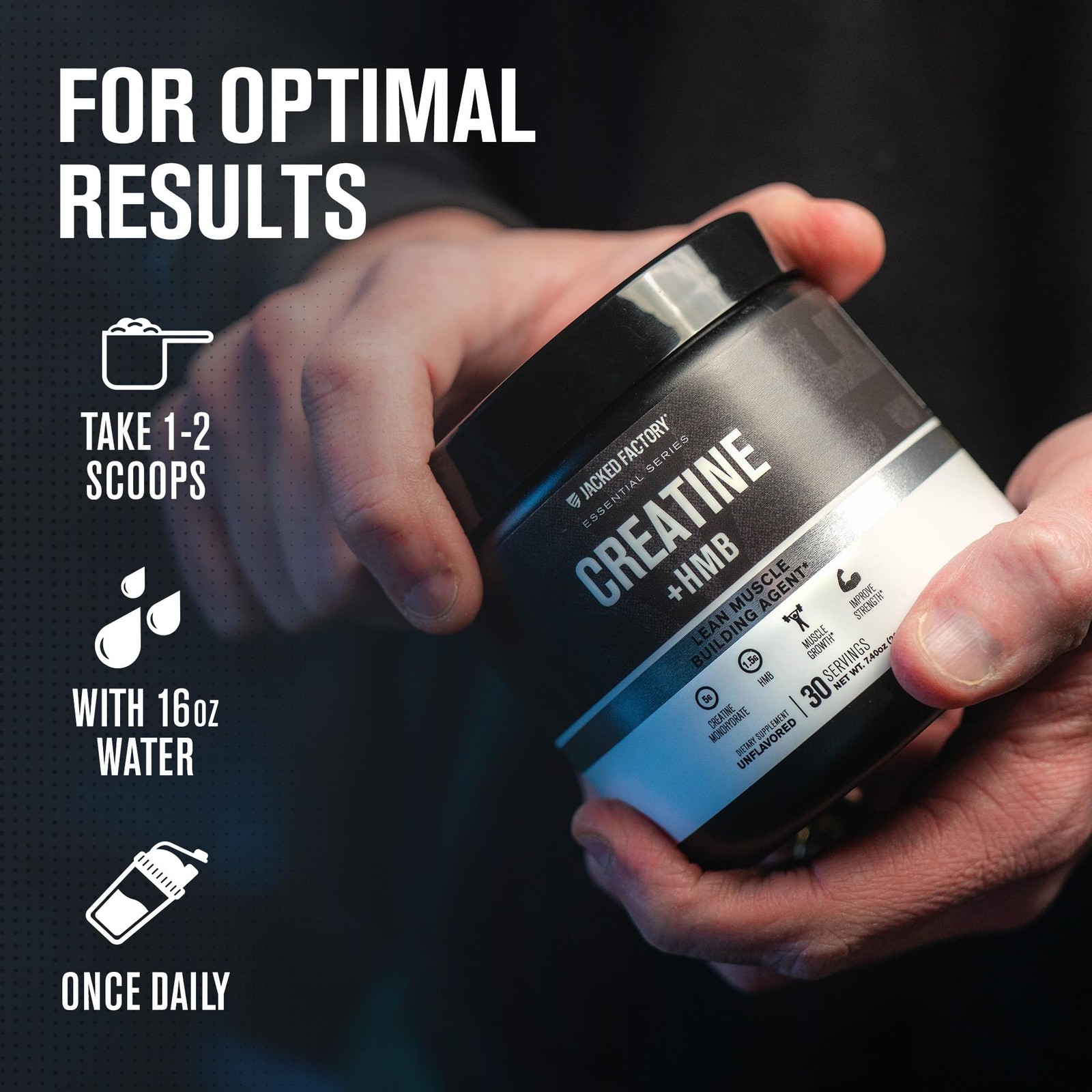 Jacked Factory Creatine HMB Powder Supplement 7.3 Ounce (Pack of 1), No Color