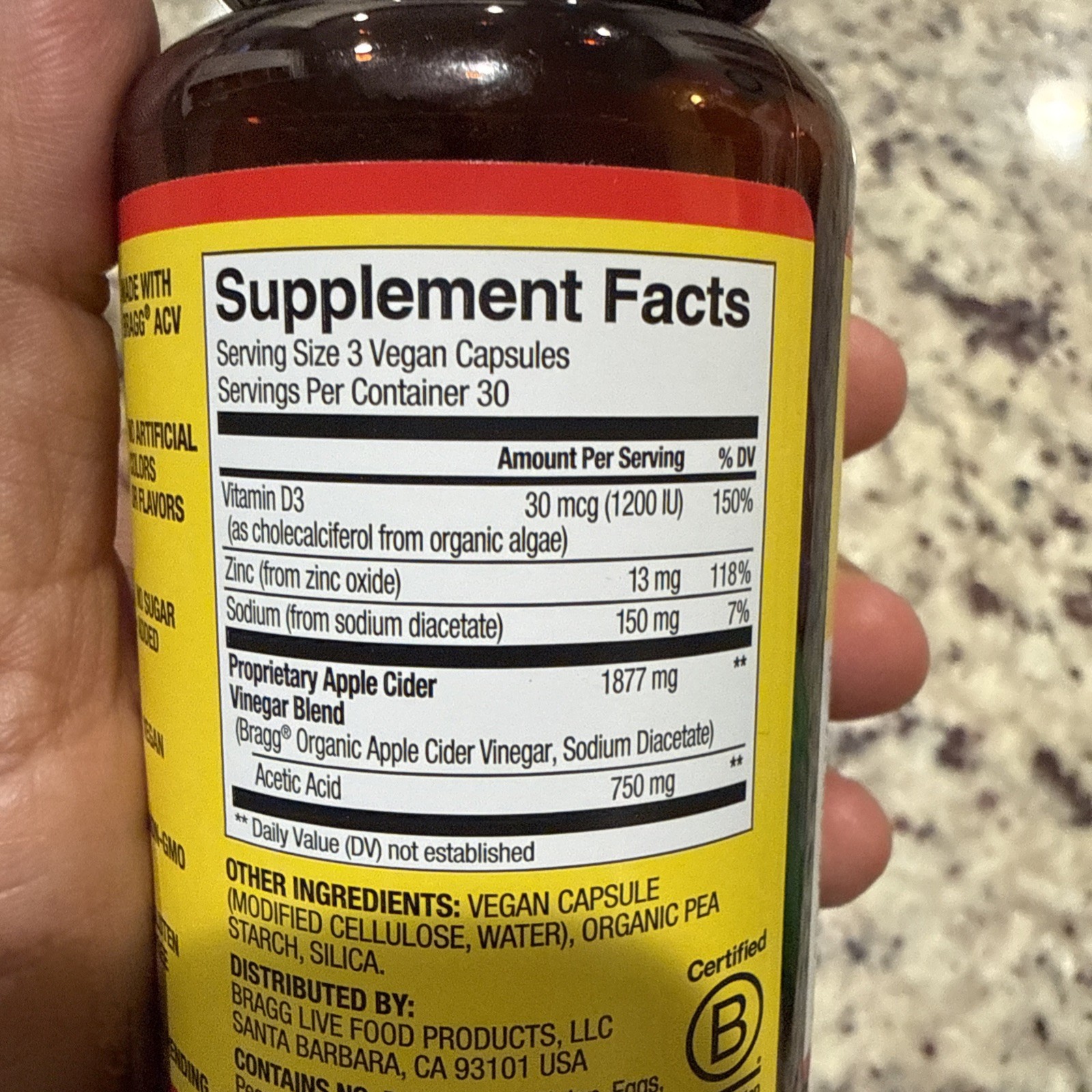 Bragg Apple Cider Vinegar , 90 Capsules Sealed Exp 02/2028 Fast Shipping