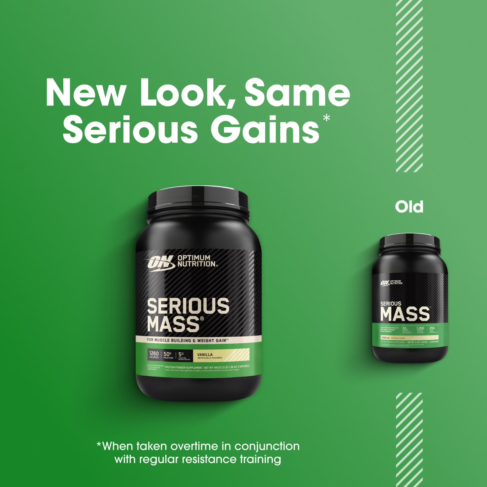 Optimum Nutrition Serious Mass, Vanilla, Weight Gainer Protein Powder, 3 lb