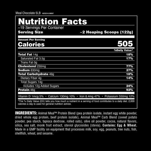 Animal Meal Protein Shake with Whole Food Ingredients, Aids in Muscle Recove…