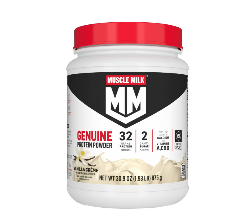 Muscle Milk Genuine Protein Powder, Vanilla, 32g Protein, 1.9lb, 30.9oz