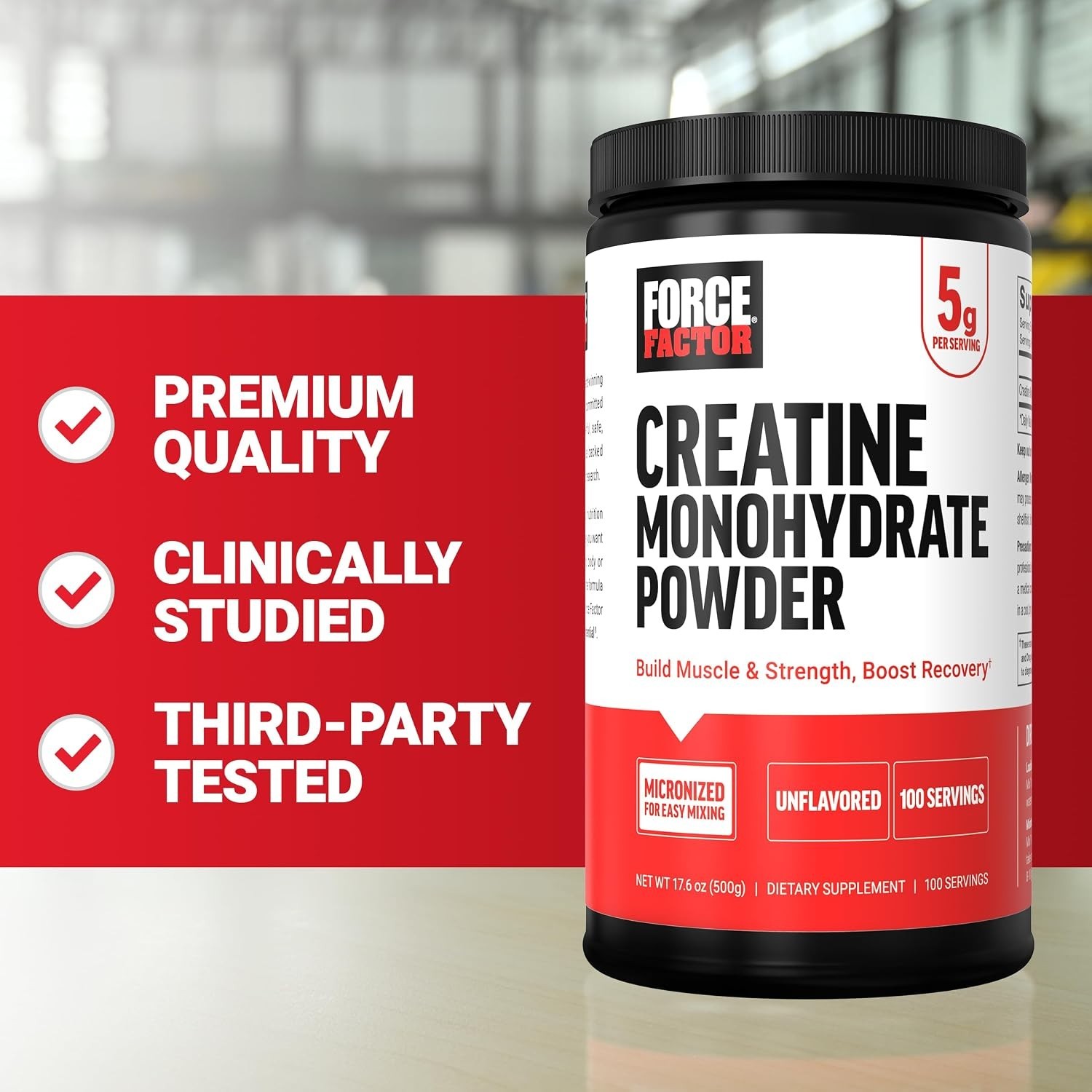 500G Pure Creatine Monohydrate Powder – No Additives, 100 Servings for Athletes