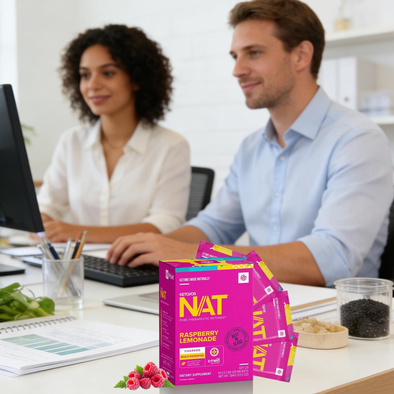 PRUVIT Keto OS NAT Raspberry Lemonade Charged 20 Pack Sealed New