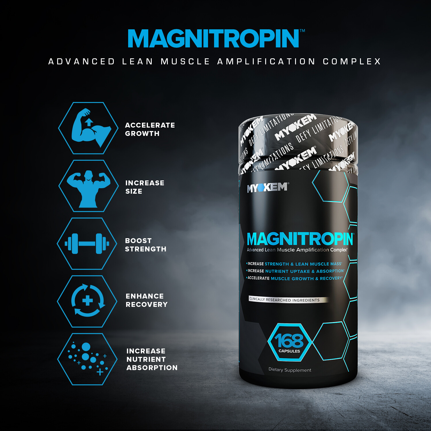2x Magnitropin Muscle Mass Accelerator & Testosterone Booster + FREE SHIRT