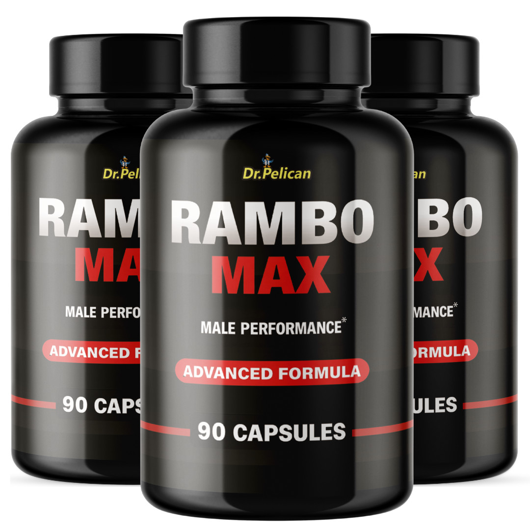 Rambo Max- Bodybuilding & Men’s Health Support- 3 Bottles- 270 Capsules