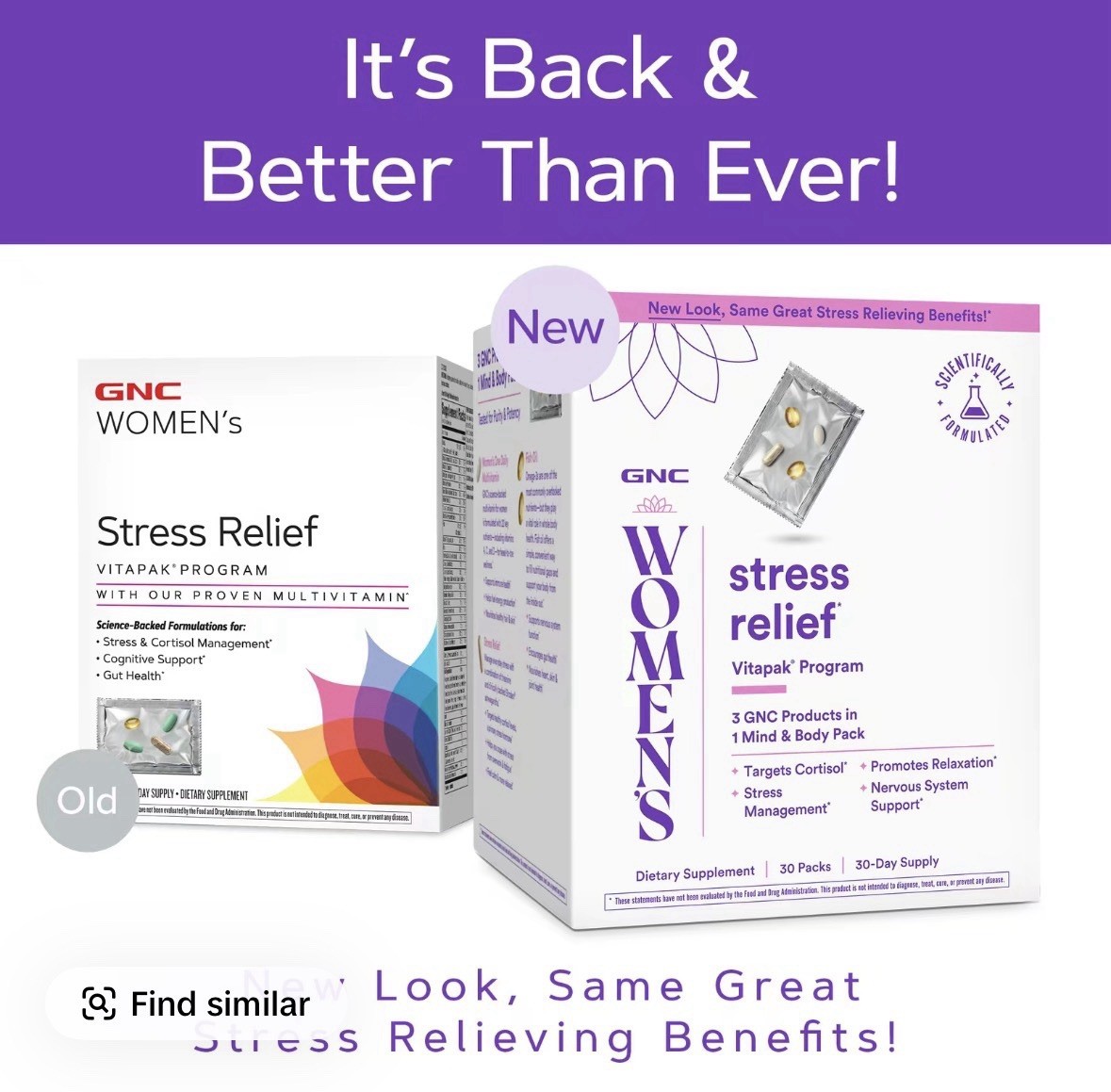 GNC Women’s Wellness Stress Relief Vitapak Program 30 Day Exp: 07/27
