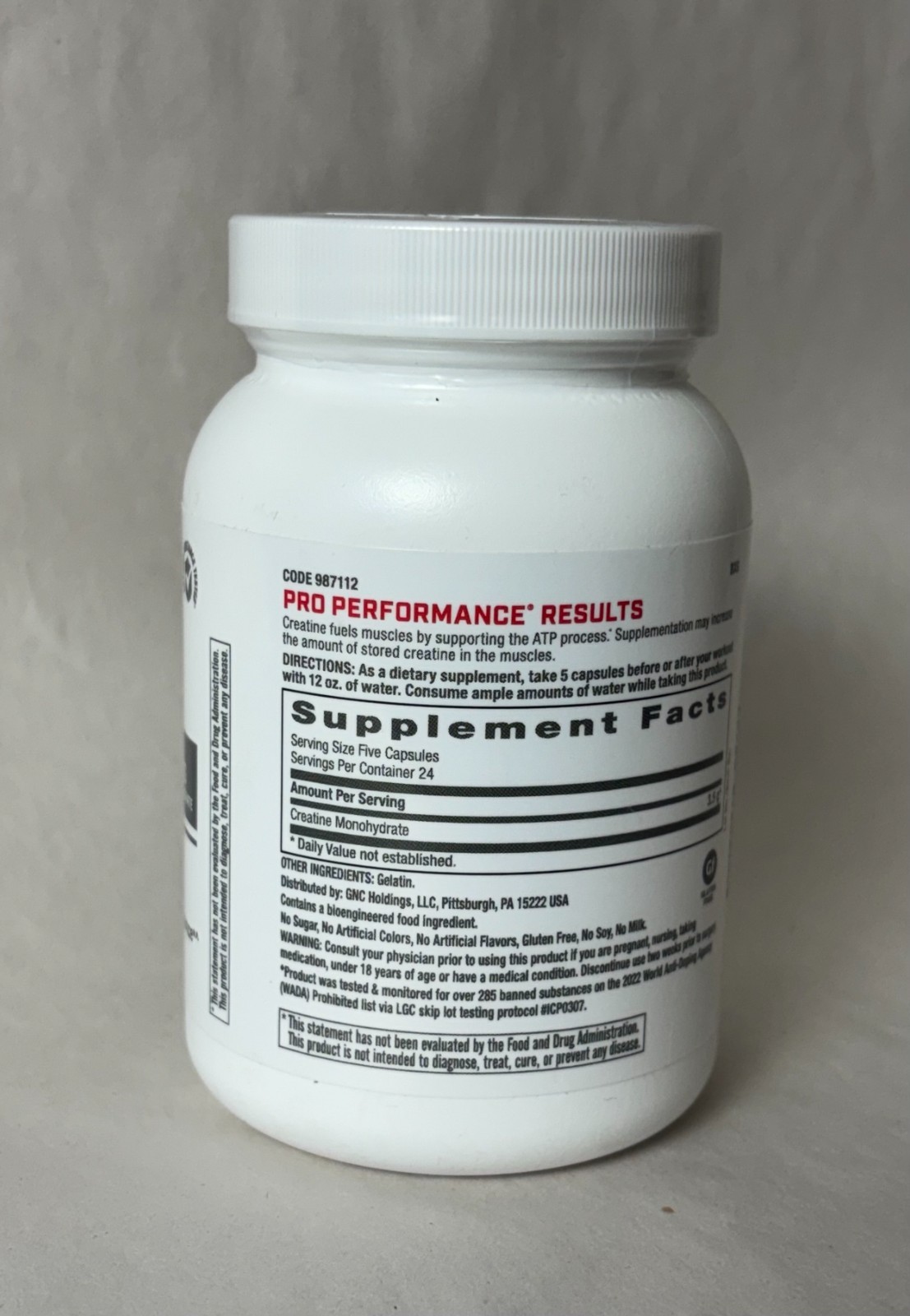 GNC ProPerformance Creatine Monohydrate 3500mg 120 Capsules(EXP:04/2027)