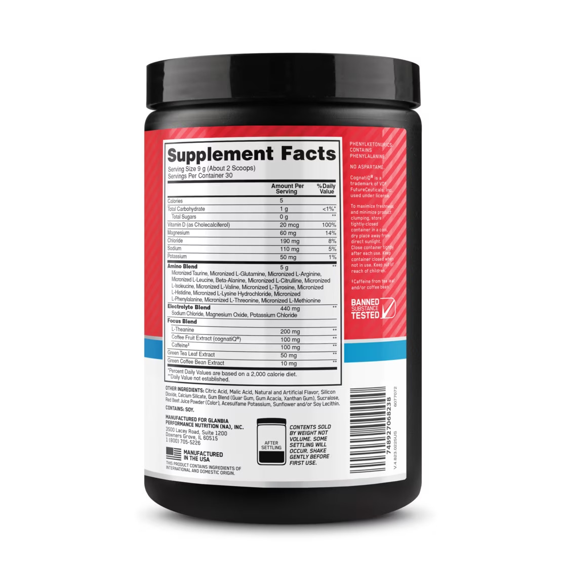 Optimum Nutrition Amino Energy Hydration + Focus Powder, Strawberry Burst 9.5 oz