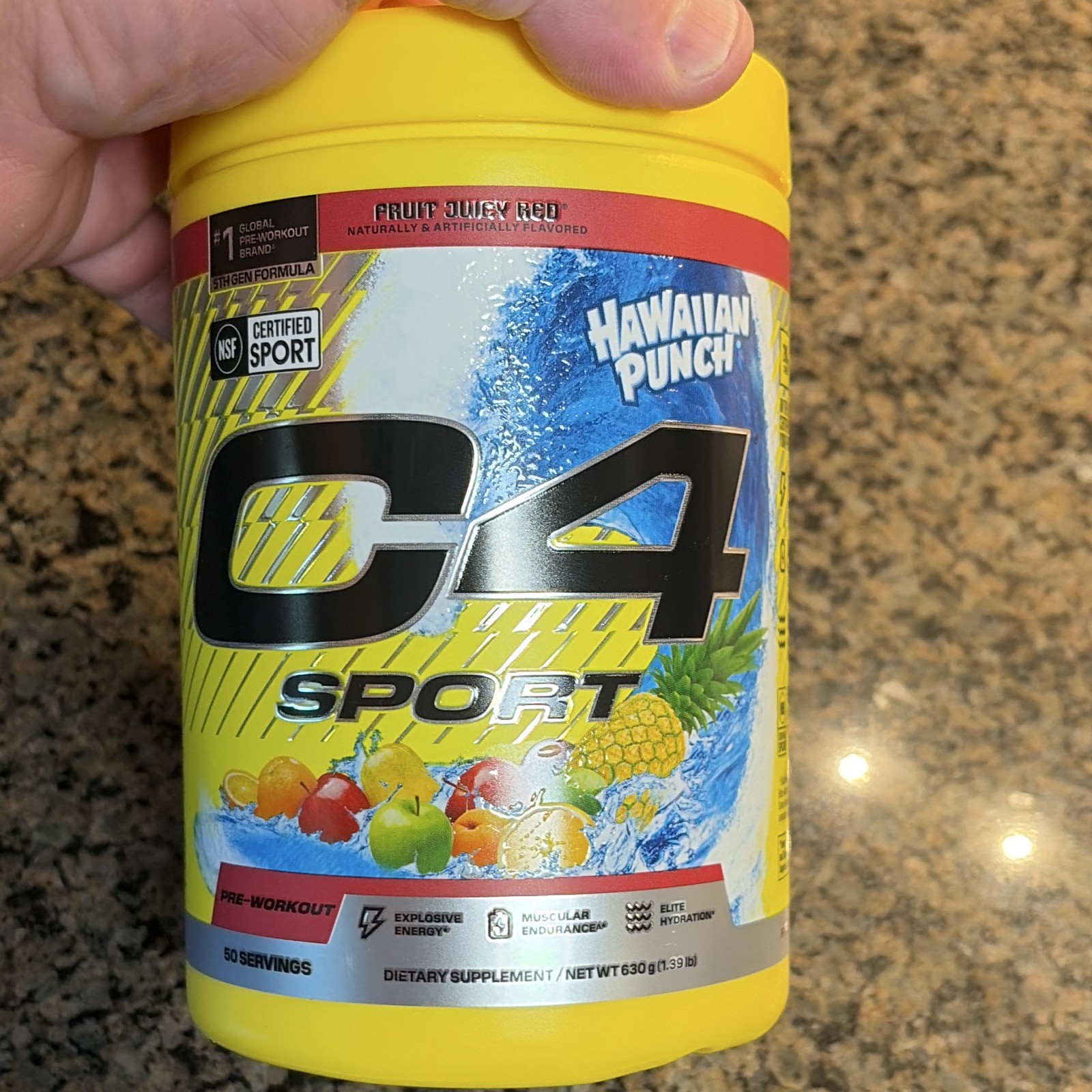 C4 Sport Pre-Workout Powder NSF Certified Hawaiian Punch 50 Servings 630g