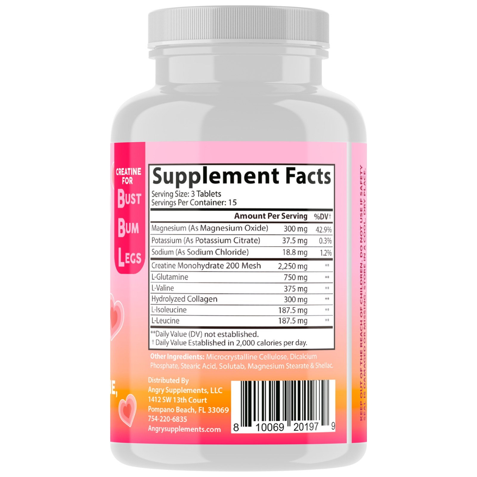 Better Booty BBL Tablets Creatine BCAA’s Women Perfect Peach Glute Builder 45ct