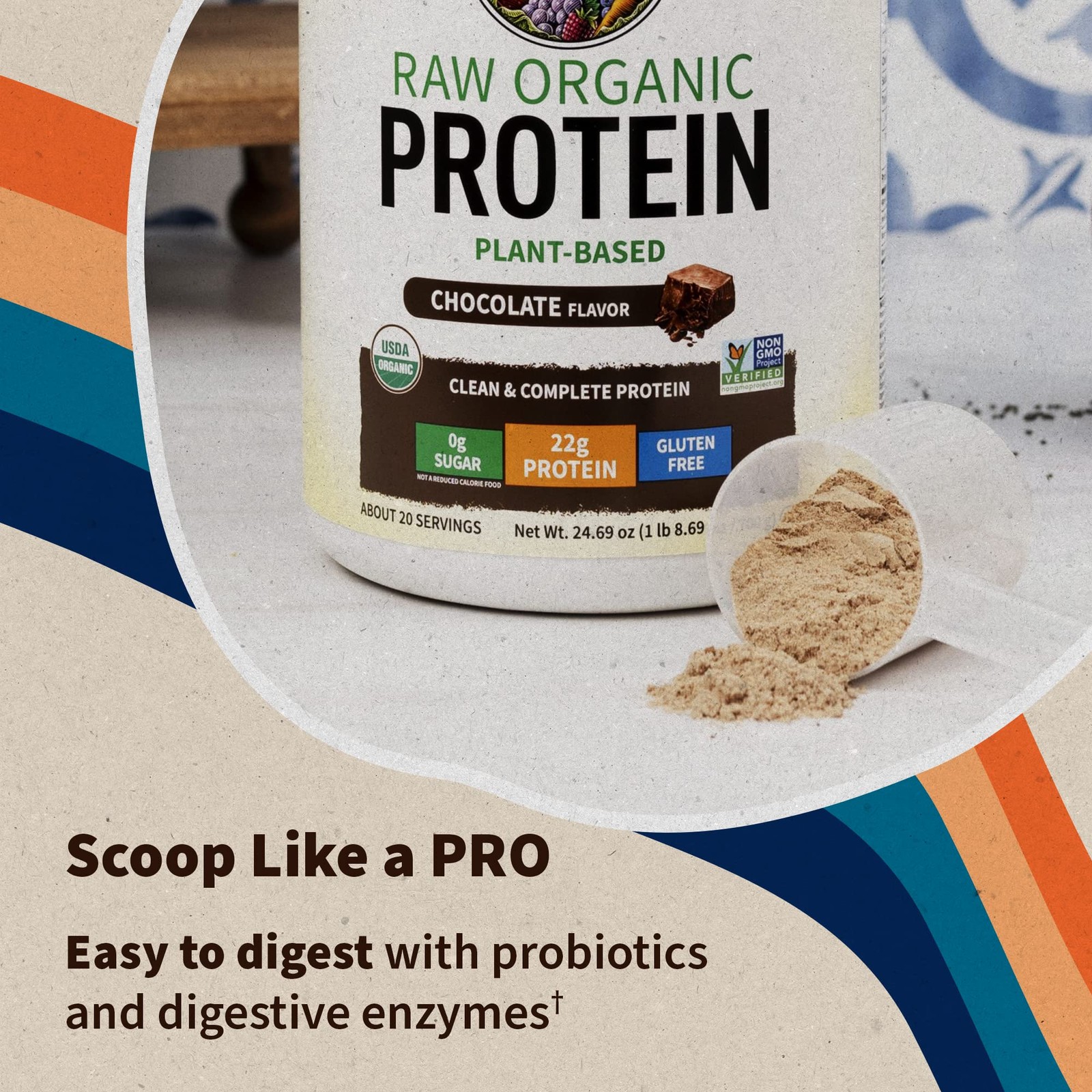 Garden of Life Protein Powder, Vegan 1.46 Pound (Pack 1), Chocolate